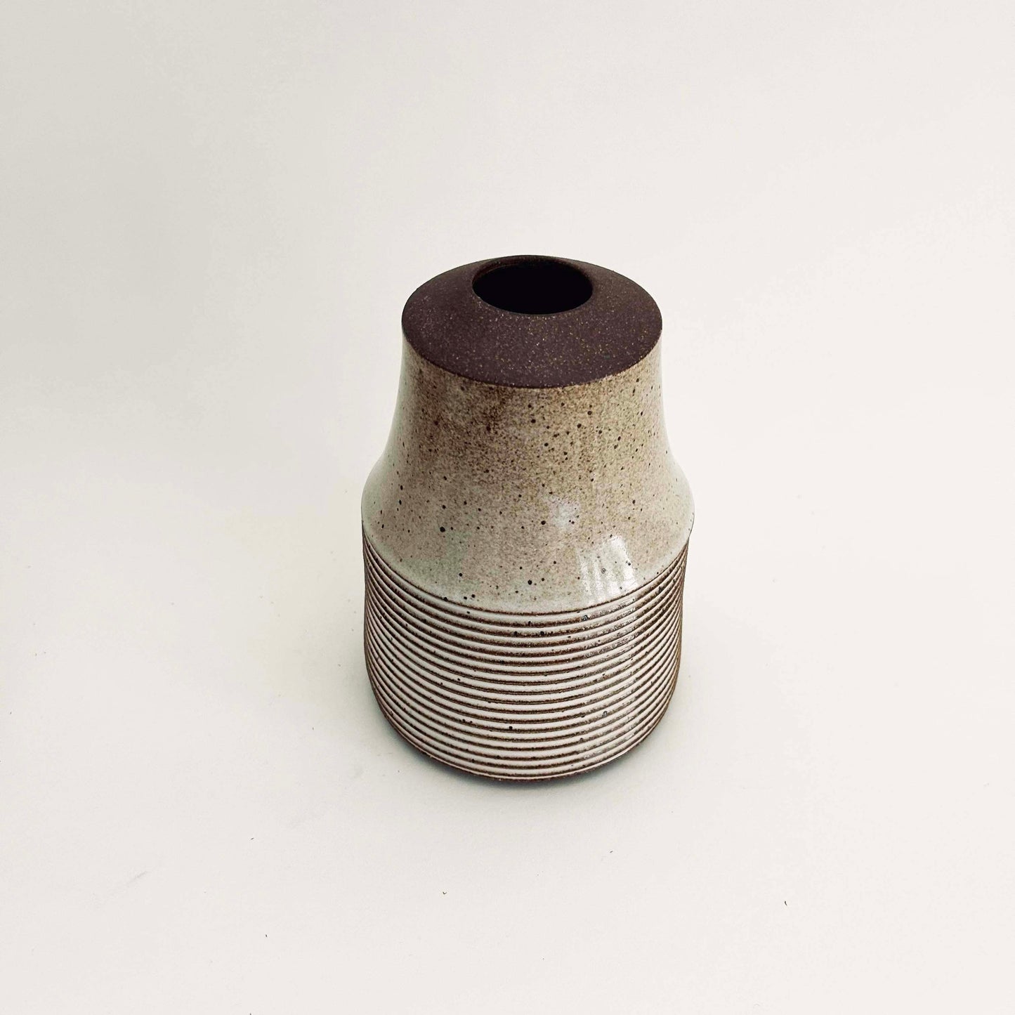 Tapered Textured Vase in Warm White