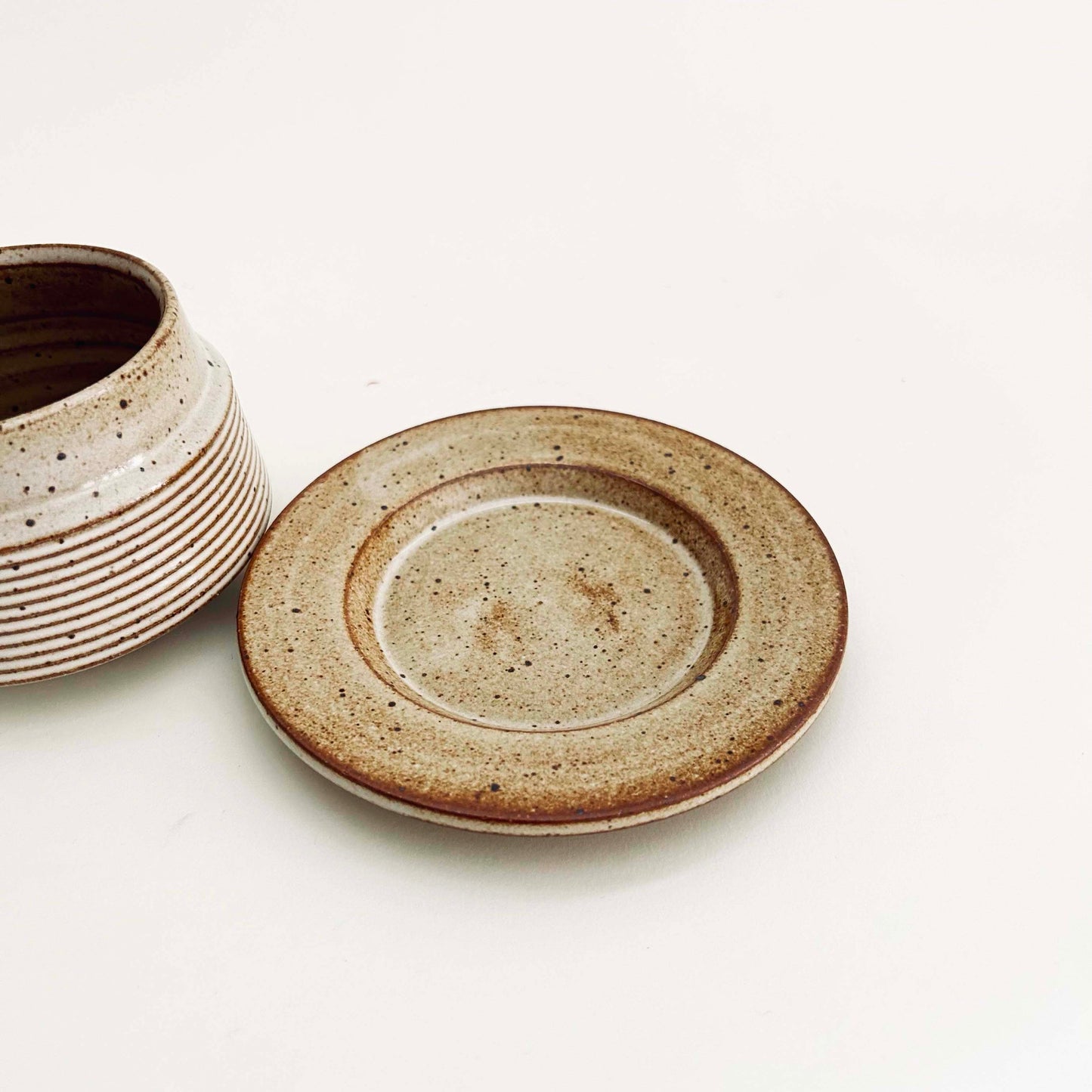 Tapered Textured Cup and Saucer Set in Warm White