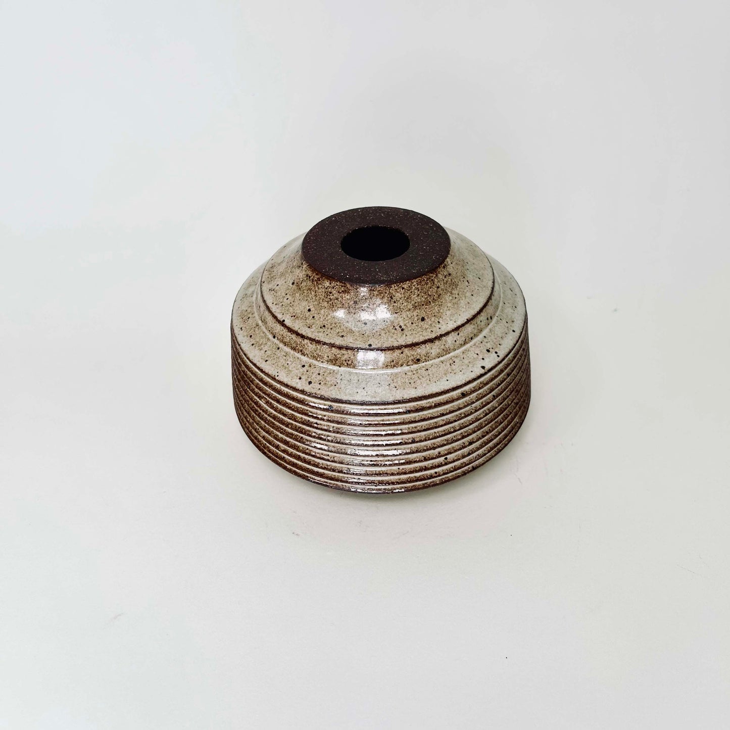 Cylindrical Textured Bud Vase in Warm White