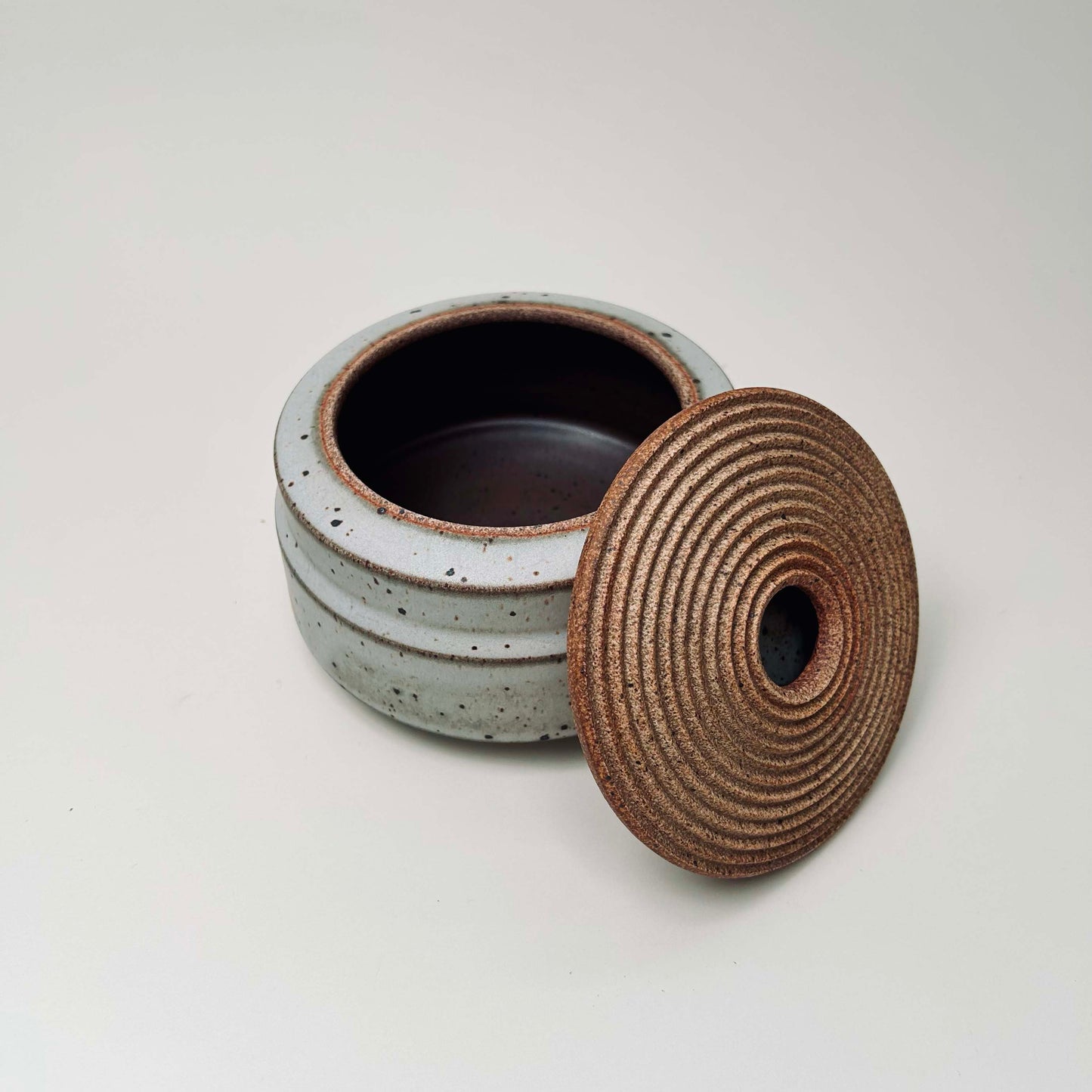 Angular Cylindrical Lidded Vessel in Matte White