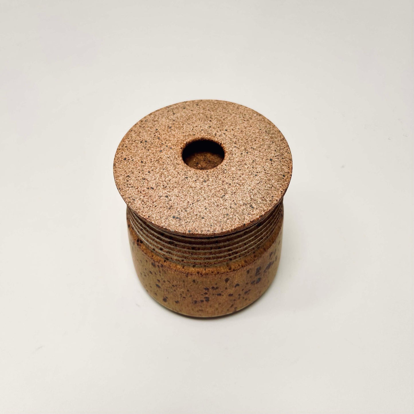 Small Lidded Vessel w/ Angular Lid in Yellow Salt