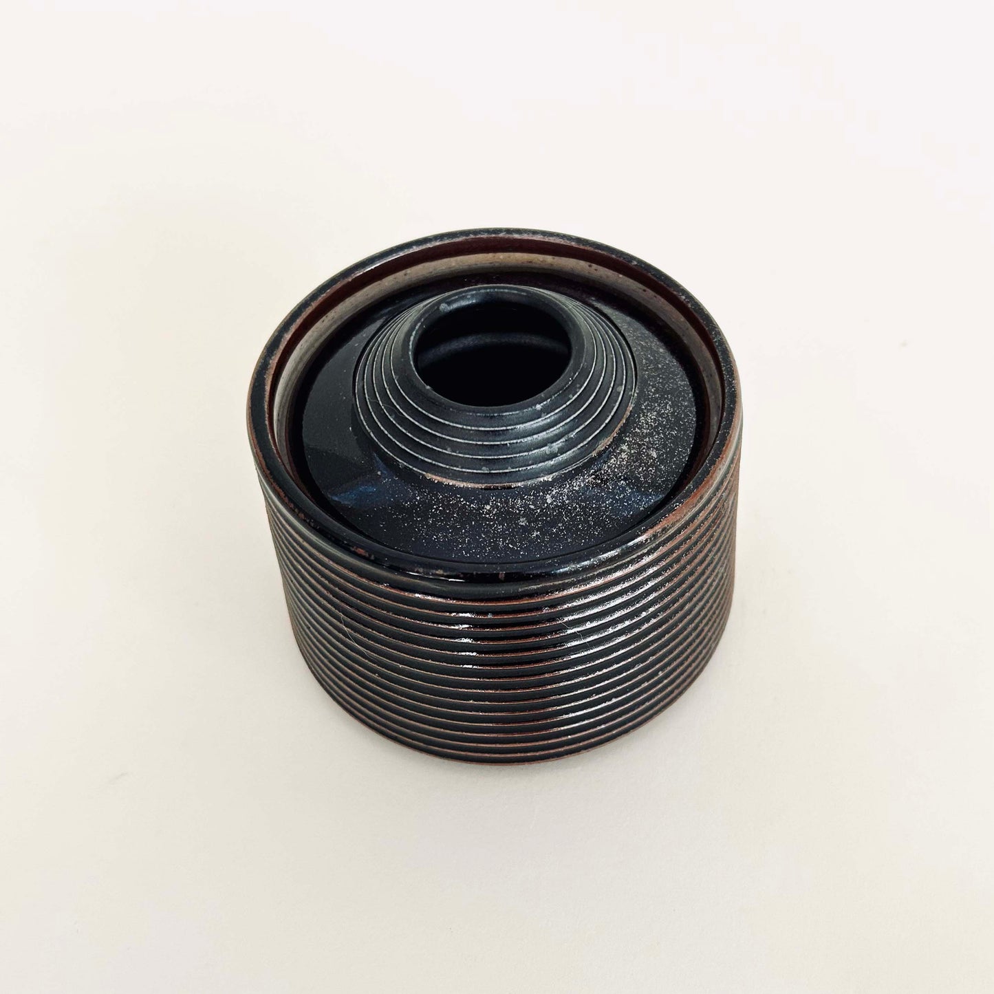 Small Tapered Lidded Vessel in Oil Spot