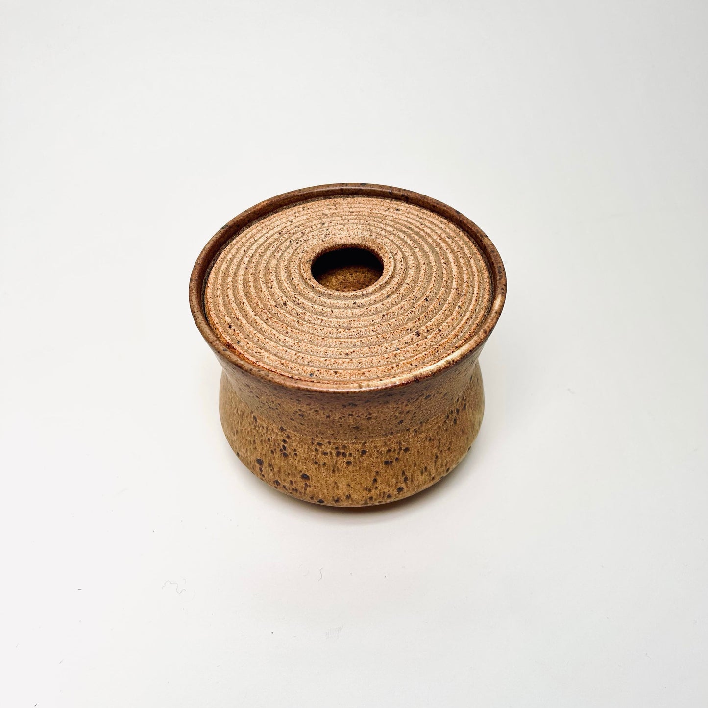 Angular Lidded Vessel in Yellow Salt