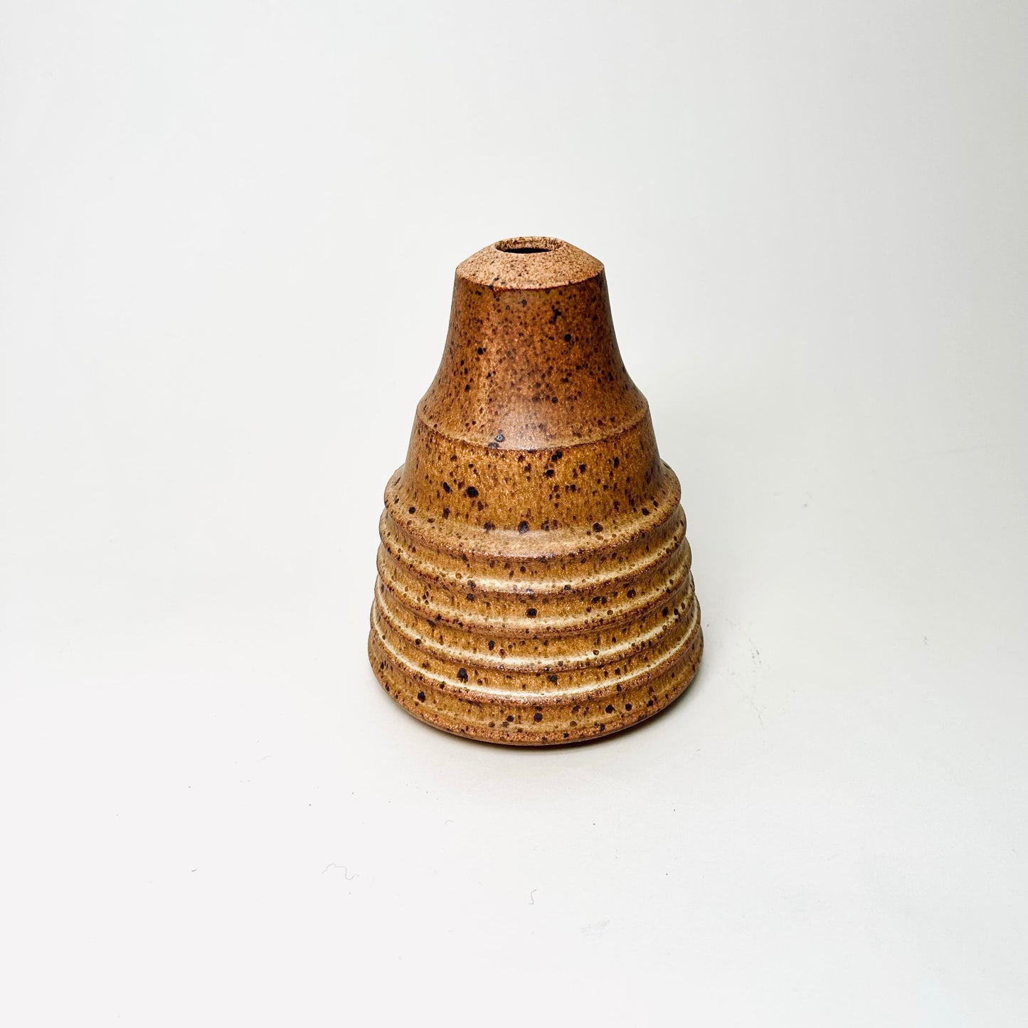 Tall, Cylindrical Ribbed Vase in Yellow Salt