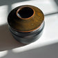 Wide Porcelain Lidded Vessel in Matte Black, Oil Spot