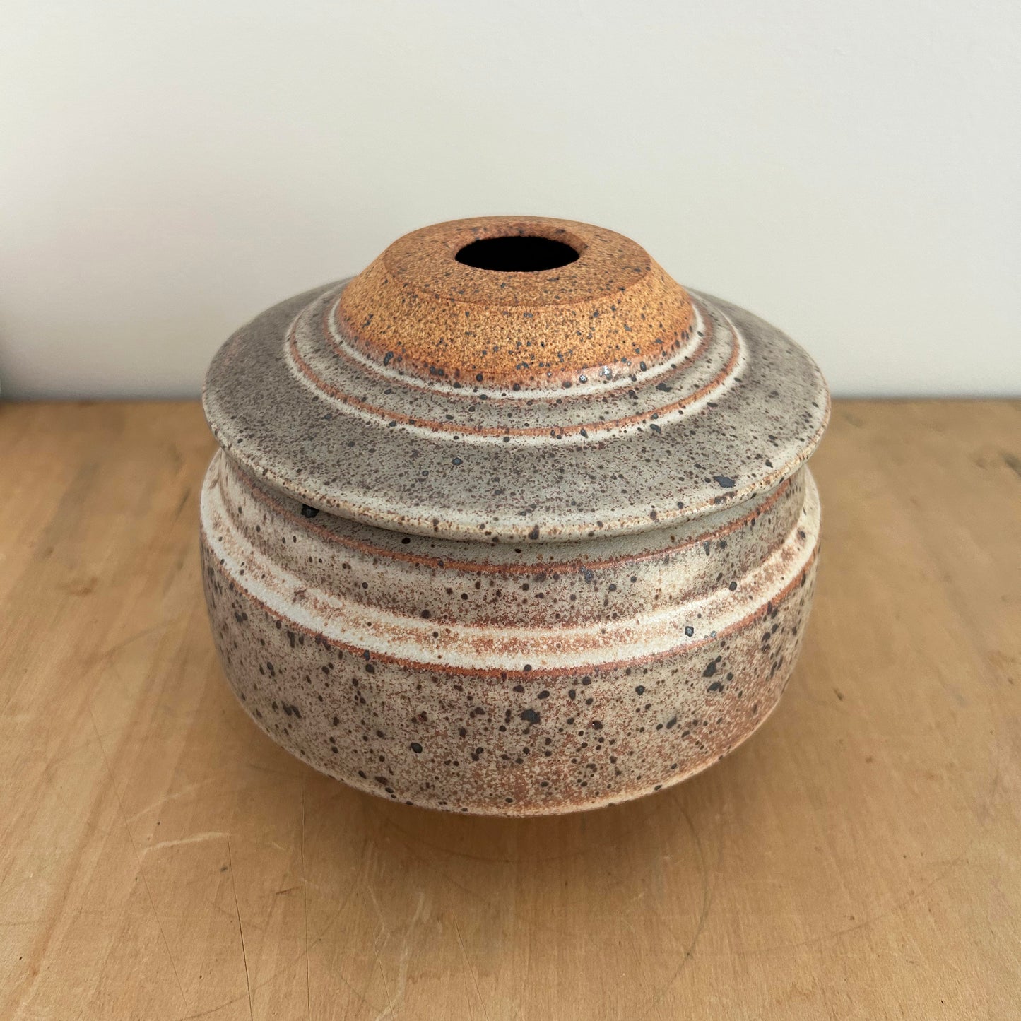 Lidded Vessel in Rust White