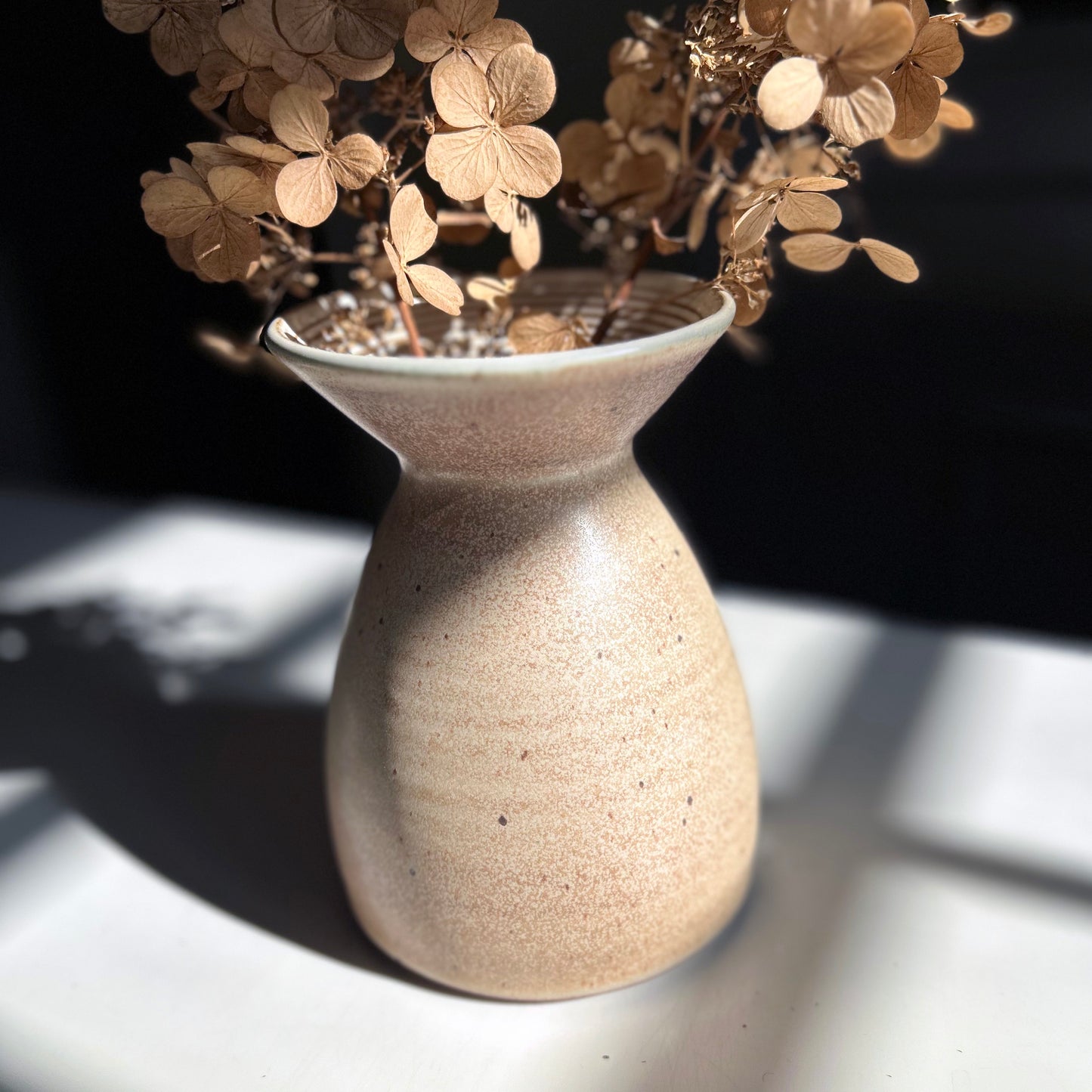 Flared Vase in Rust White