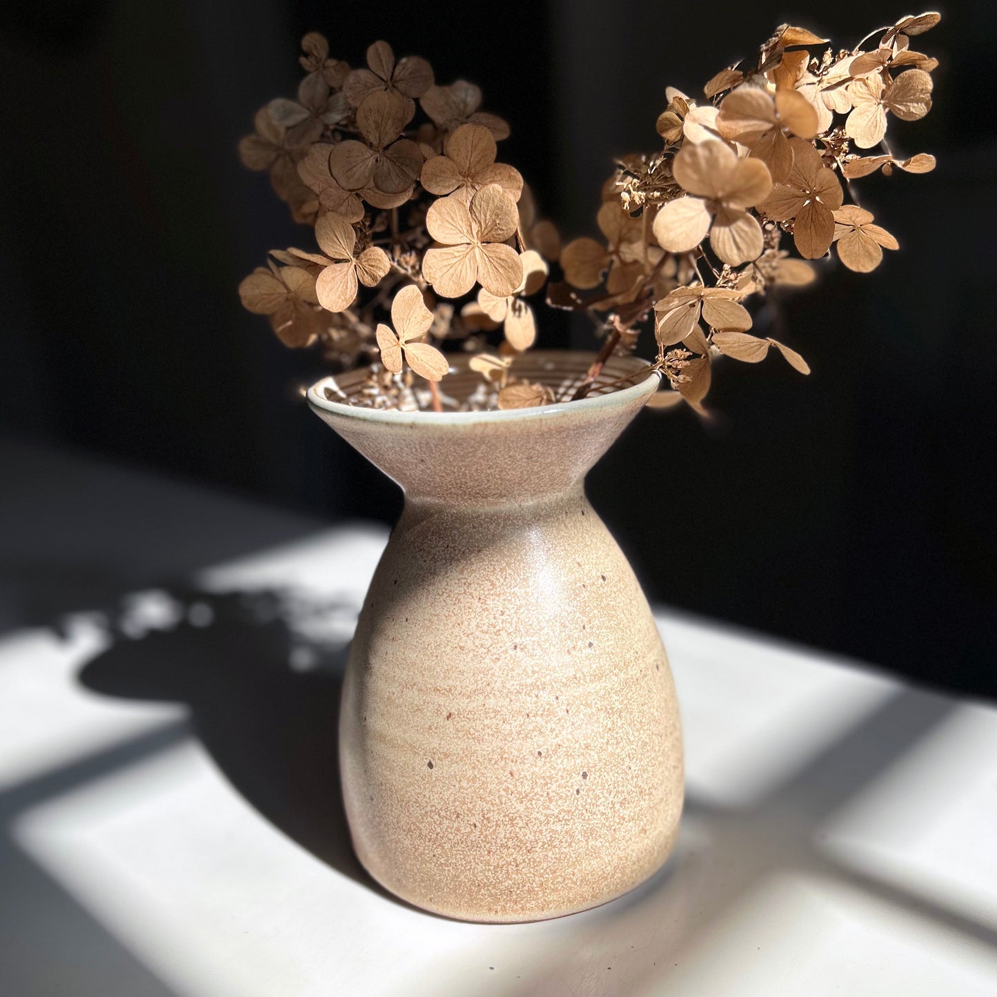 Flared Vase in Rust White