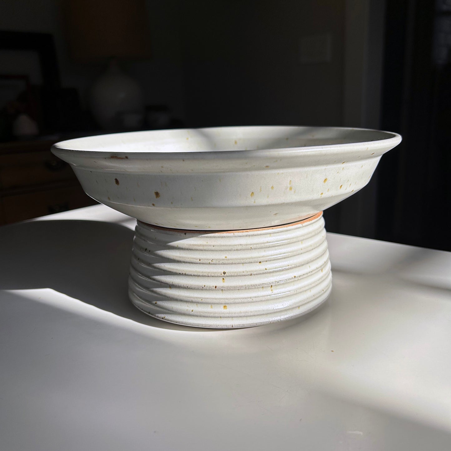 Pedestal Bowl in Buttermilk