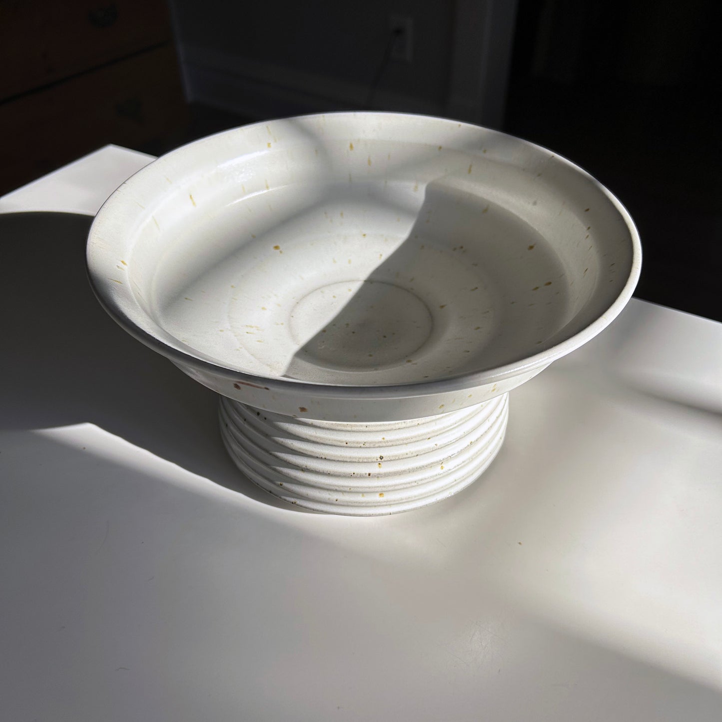 Pedestal Bowl in Buttermilk