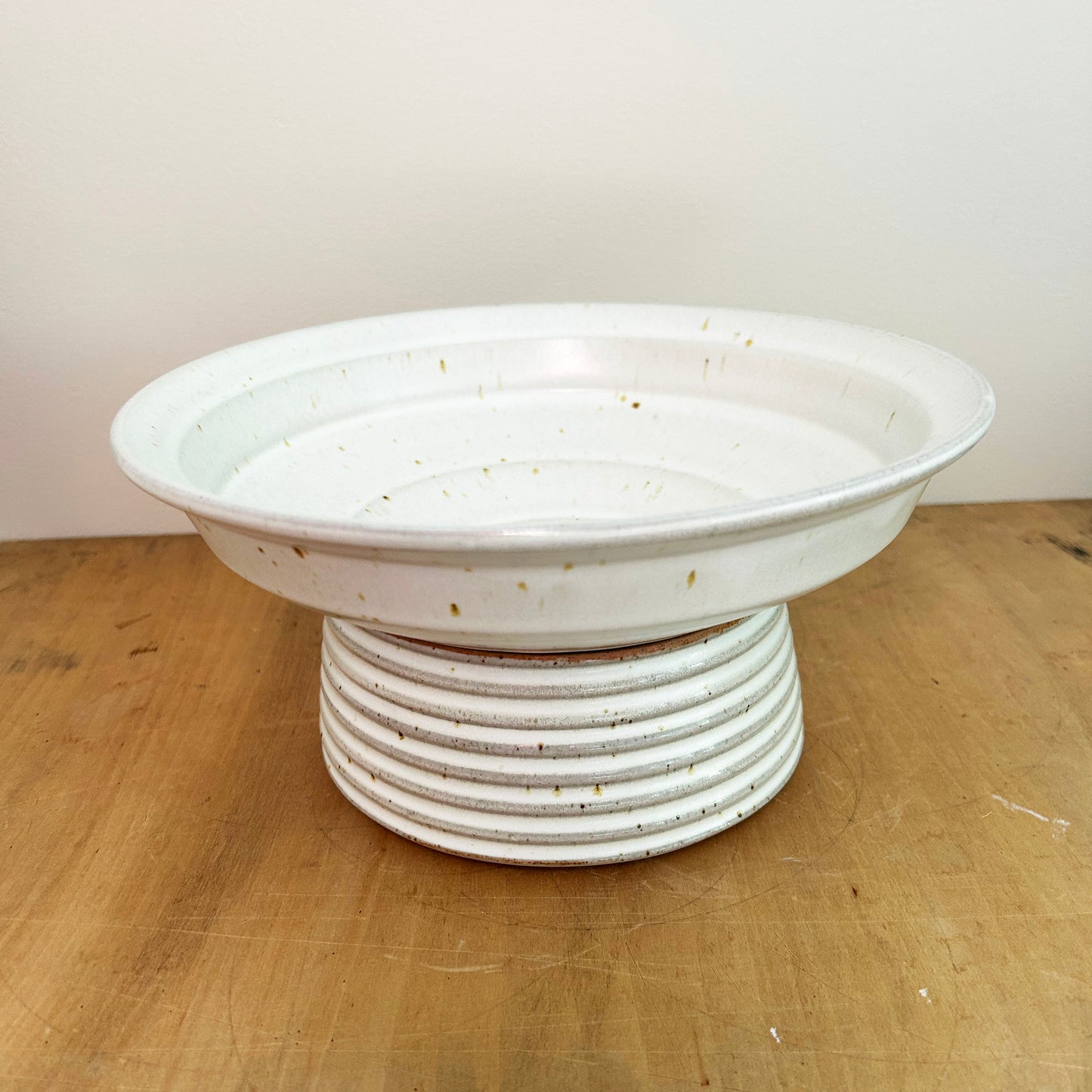 Pedestal Bowl in Buttermilk