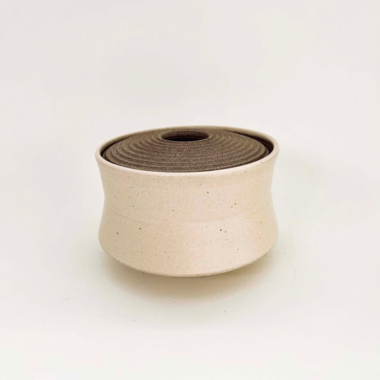 Angular Lidded Vessel in Eggshell