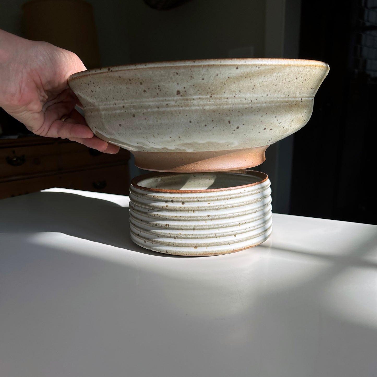 Pedestal Bowl in Matte White