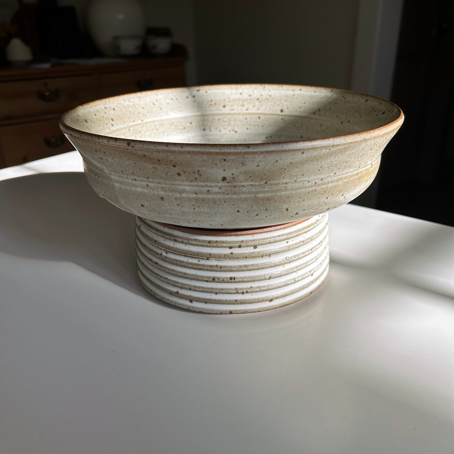 Pedestal Bowl in Matte White