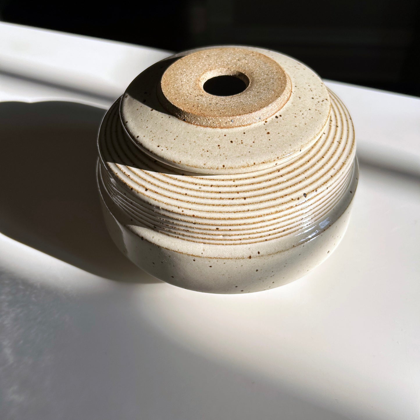 Lidded Vessel in Warm White