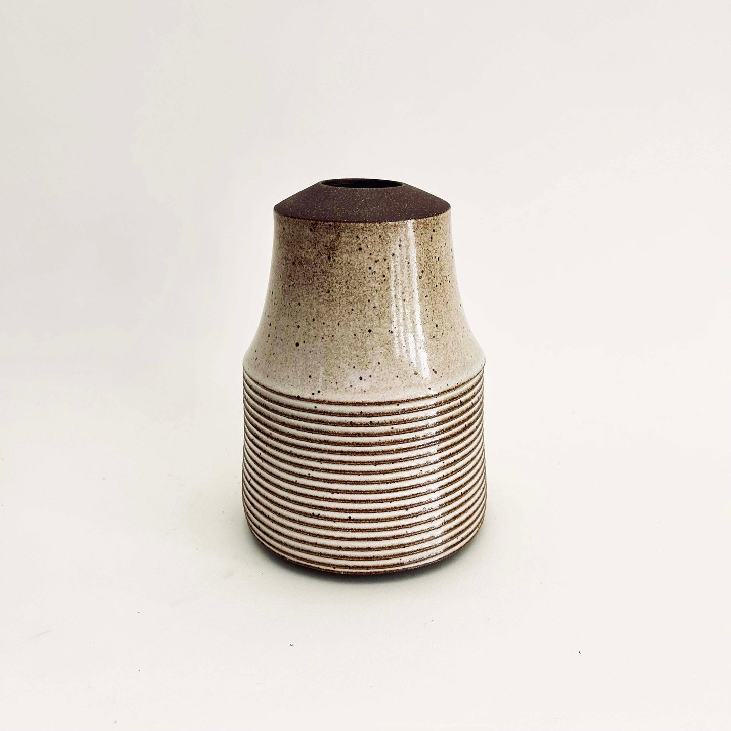 Tapered Textured Vase in Warm White