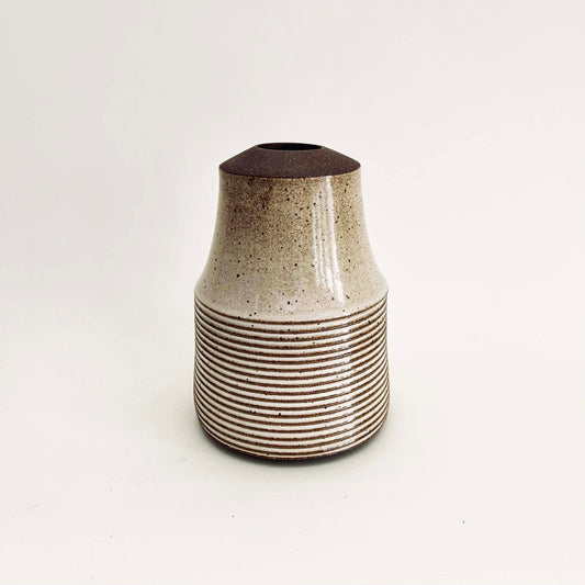 Tapered Textured Vase in Warm White
