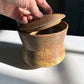 Angular Lidded Vessel, Yellow Salt