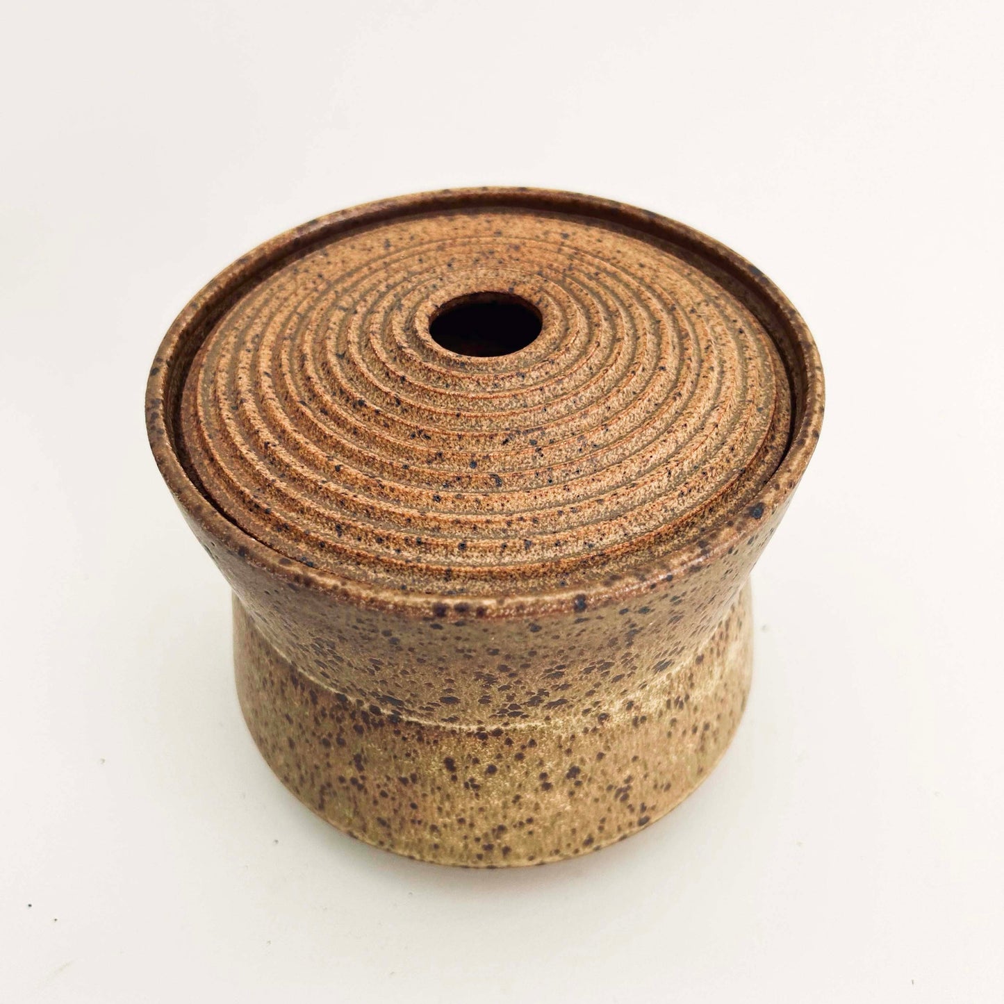Angular Lidded Vessel in Yellow Salt