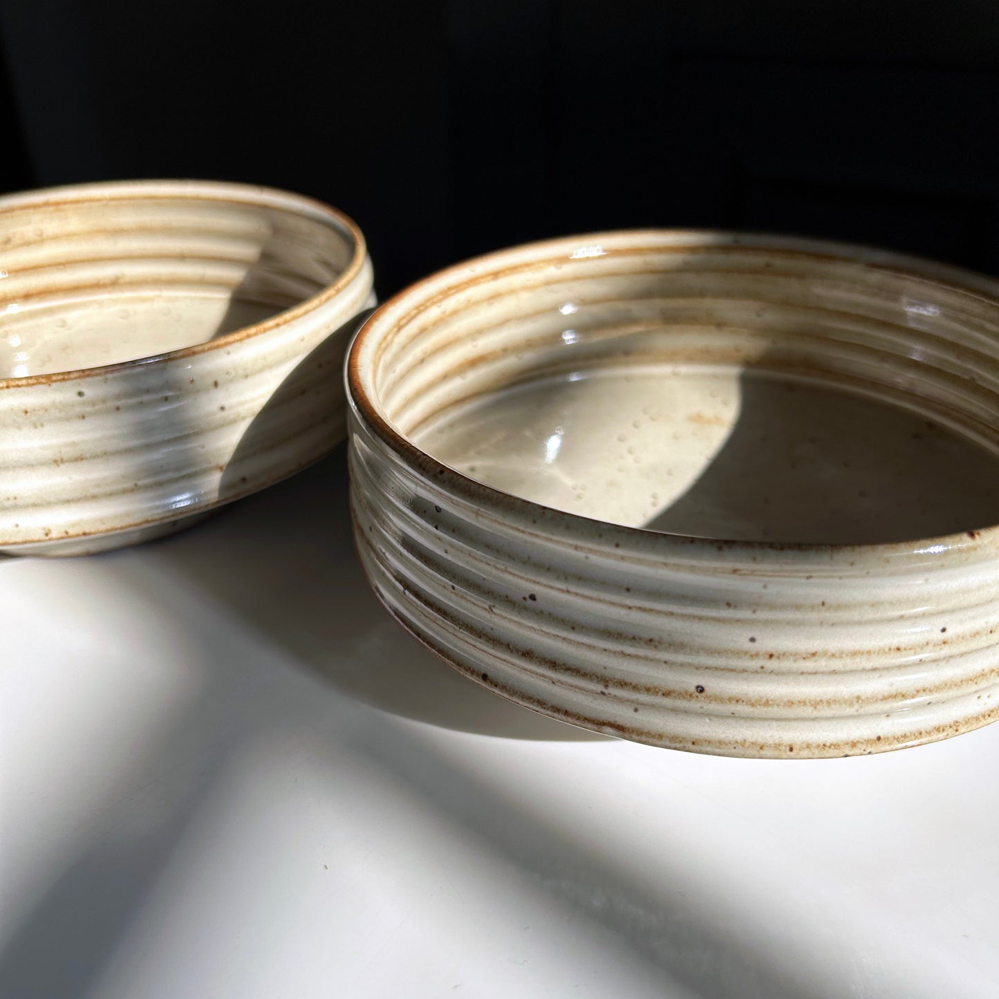 Ribbed Everyday Bowls, Warm White