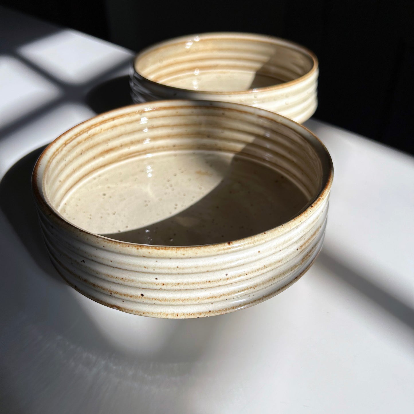 Ribbed Everyday Bowls, Warm White