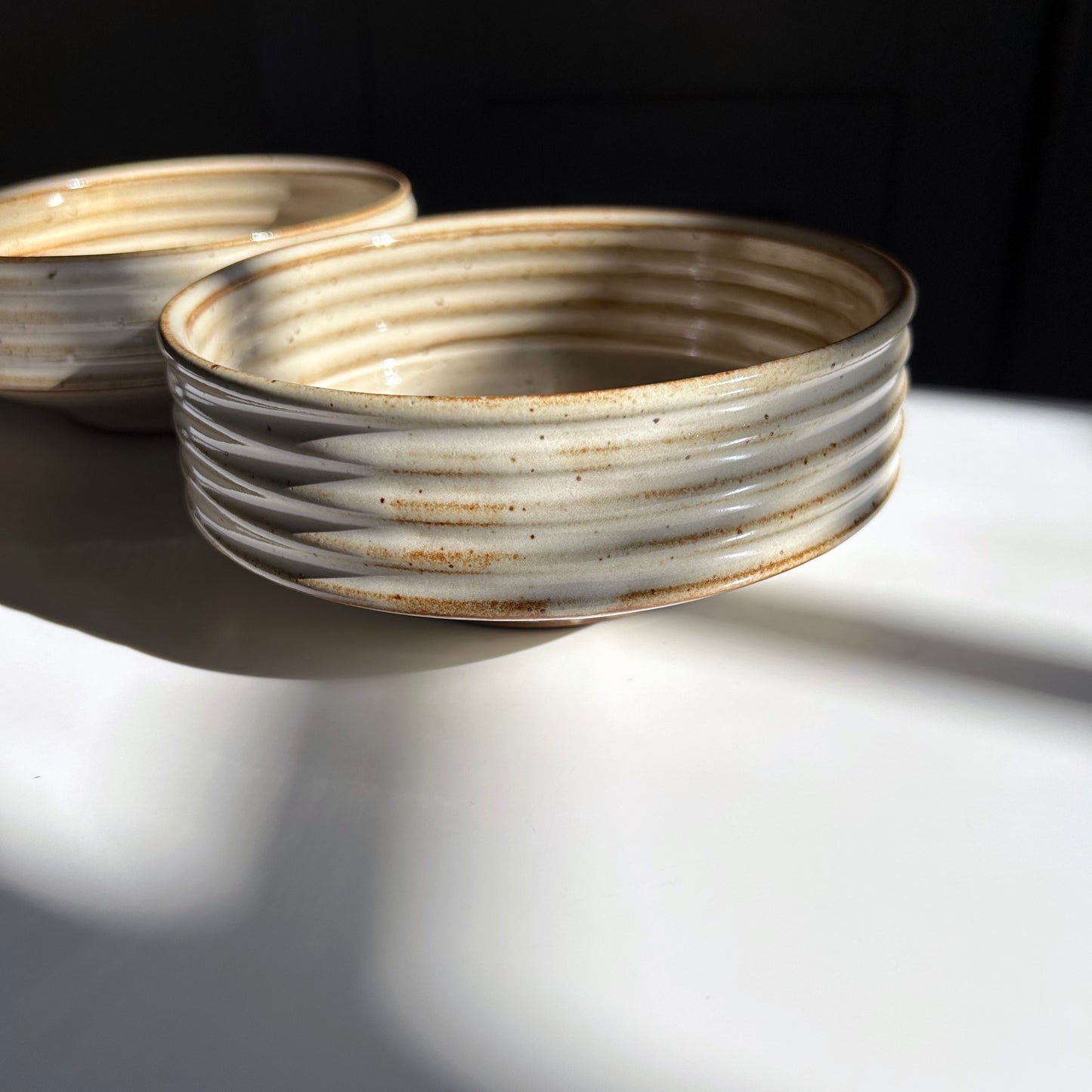 Ribbed Everyday Bowls, Warm White