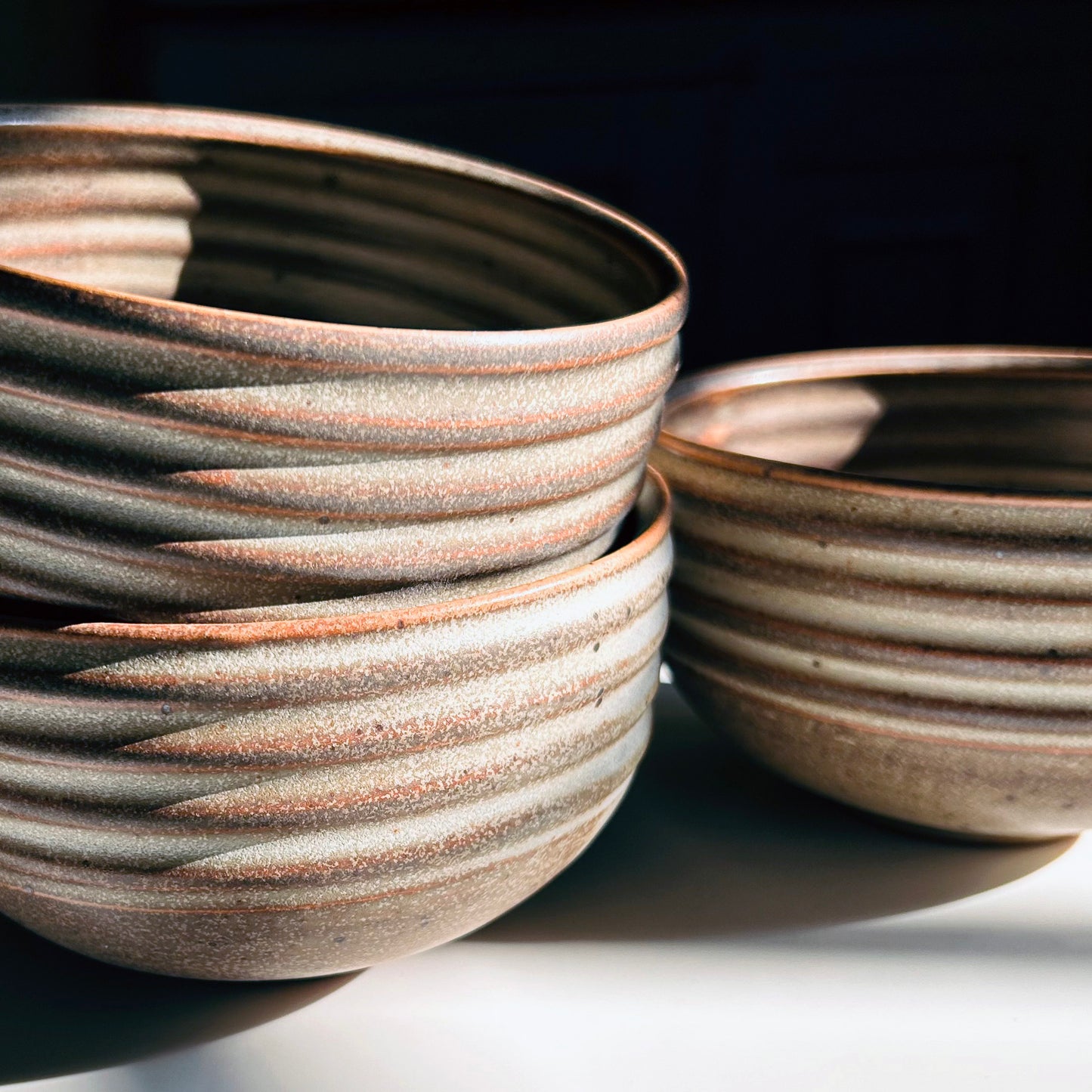 Ribbed Soup Bowls, Rust