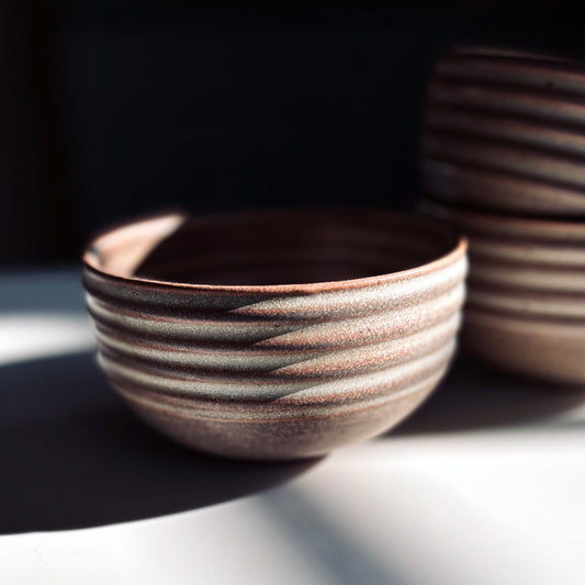 Ribbed Soup Bowls, Rust