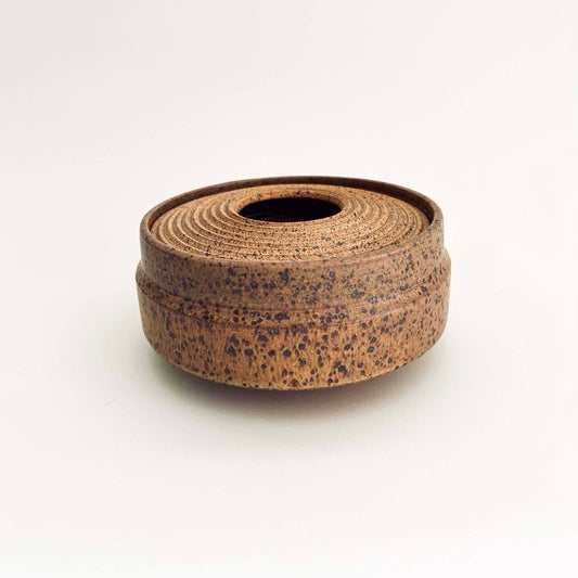 Wide Lidded Vessel in Yellow Salt