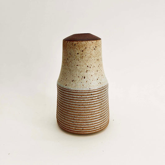 Tapered Textured Vase in Cotton White