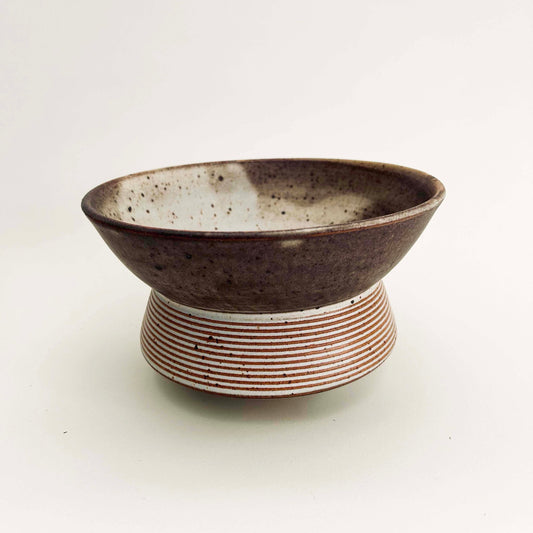 Angular Serving Bowl in Mocha Cream