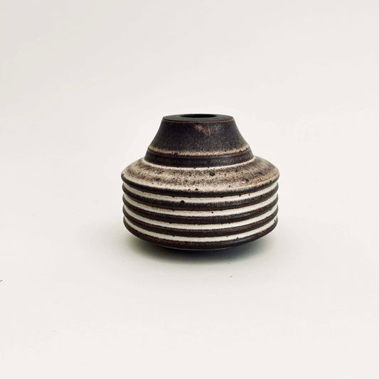 Cylindrical Ribbed Vase in Mocha Cream, No. 2