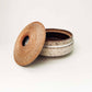 Wide, Textured Lidded Vessel in Mocha Creme