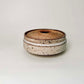 Wide, Textured Lidded Vessel in Mocha White