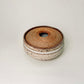 Wide, Textured Lidded Vessel in Mocha White