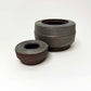 Textured Cylindrical Lidded Container in Greige