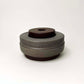 Wide, Textured Cylindrical Lidded Container in Greige