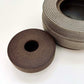 Wide, Textured Cylindrical Lidded Container in Greige
