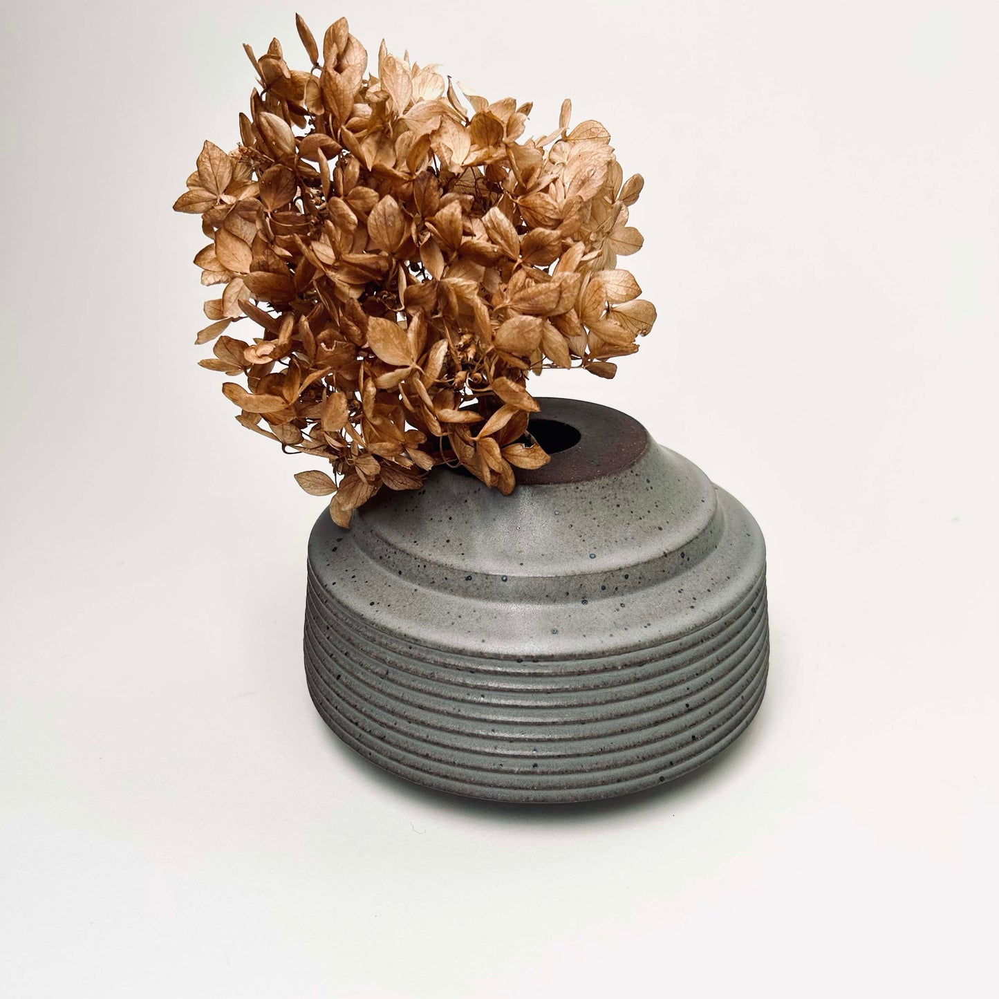 Cylindrical Textured Bud Vase in Greige