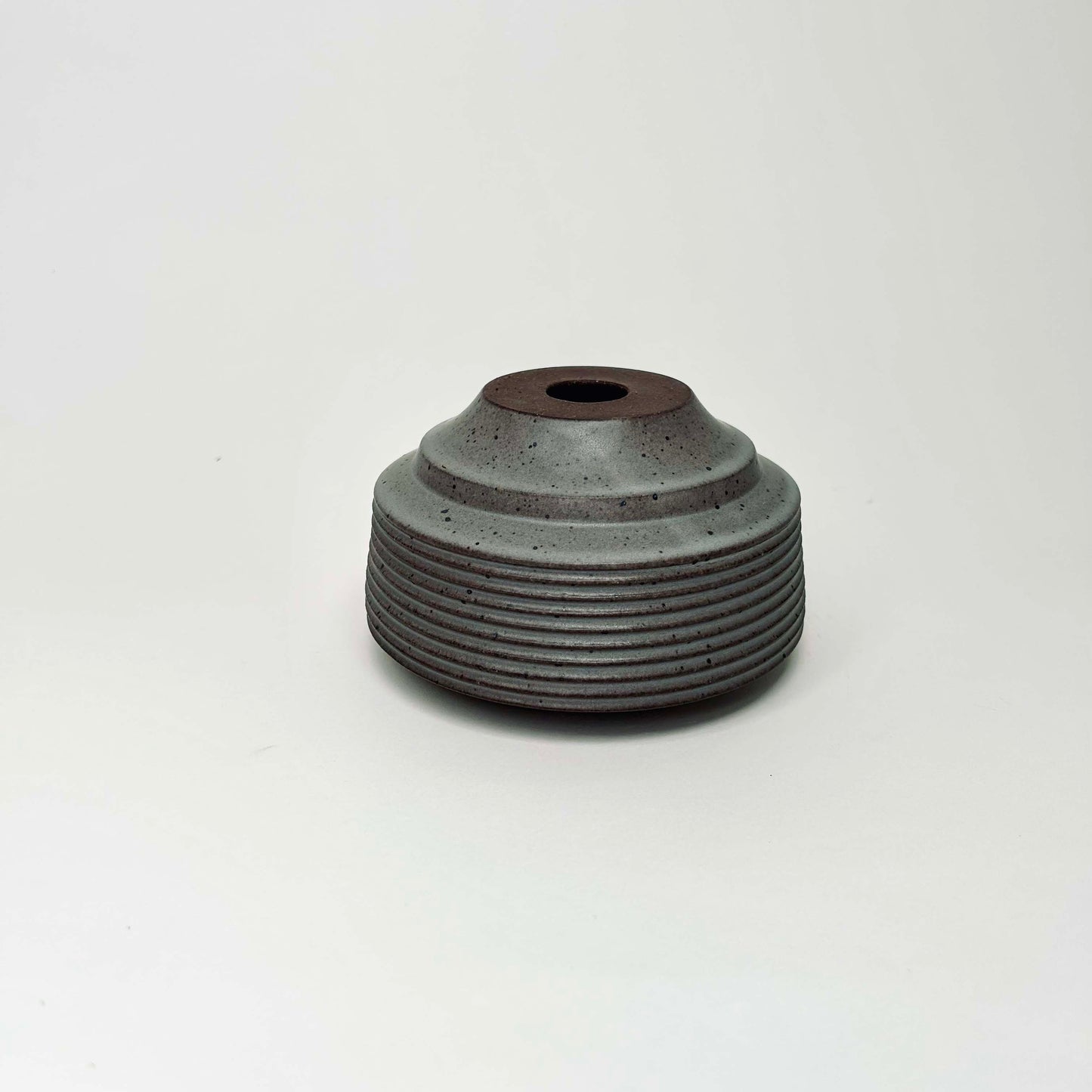 Cylindrical Textured Bud Vase in Greige