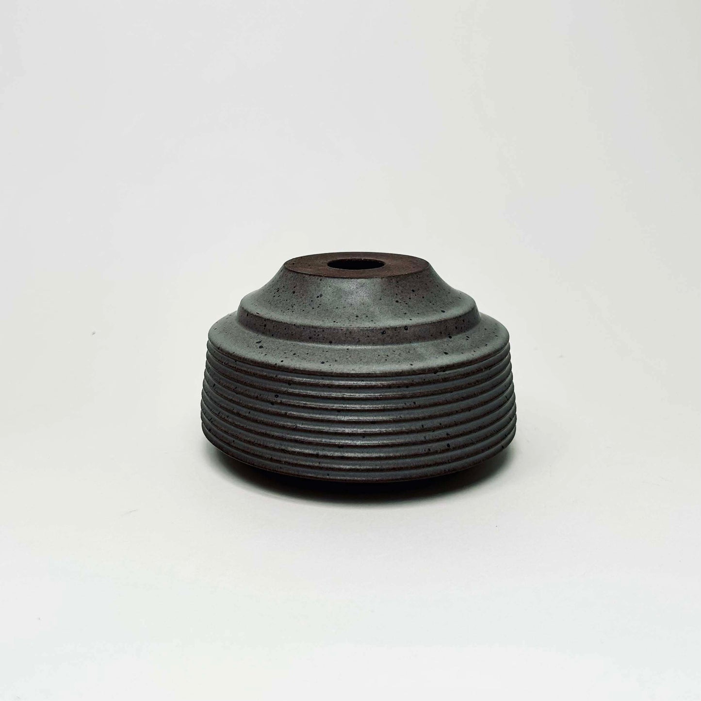 Cylindrical Textured Bud Vase in Greige