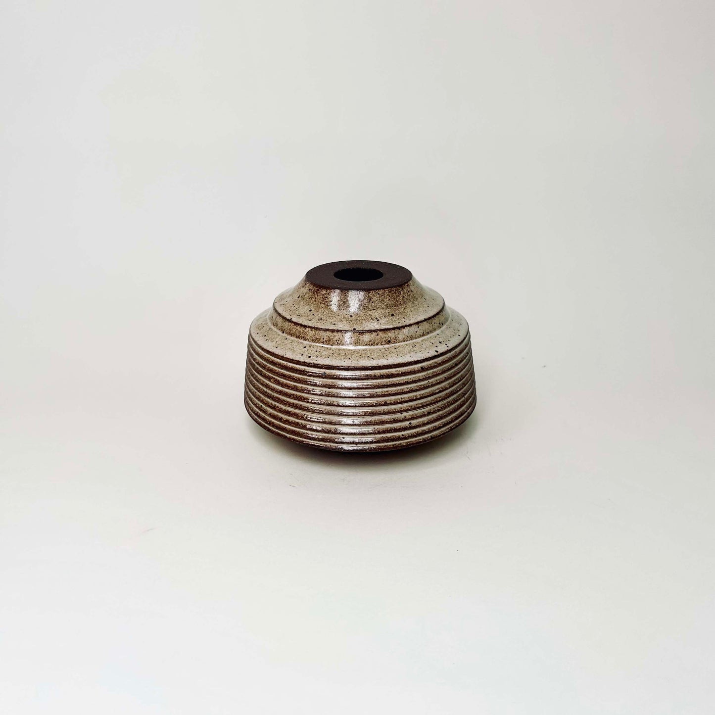 Cylindrical Textured Bud Vase in Warm White