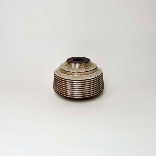 Cylindrical Textured Bud Vase in Warm White