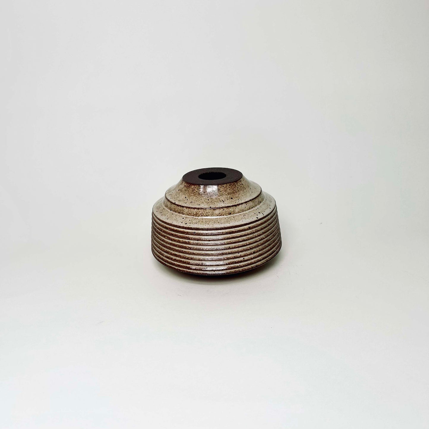 Cylindrical Textured Bud Vase in Warm White