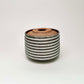 Tapered Ribbed Lidded Vessel in Mocha Cream