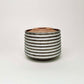 Tapered Ribbed Lidded Vessel in Mocha Cream
