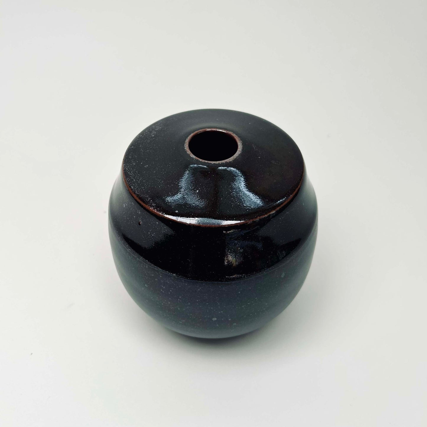 Two-Tone Vase In Satin Black