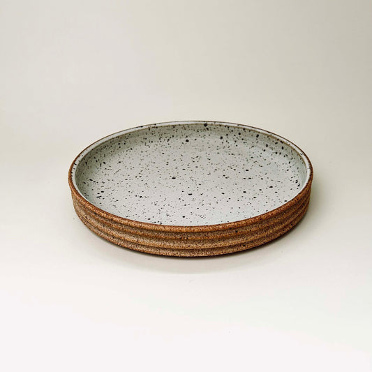 Low Profile, Ribbed Platter in White, 10"