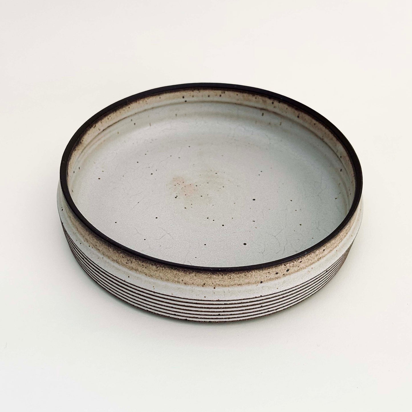 Low Profile, 10" Textured Serving Bowl in Mocha Creme