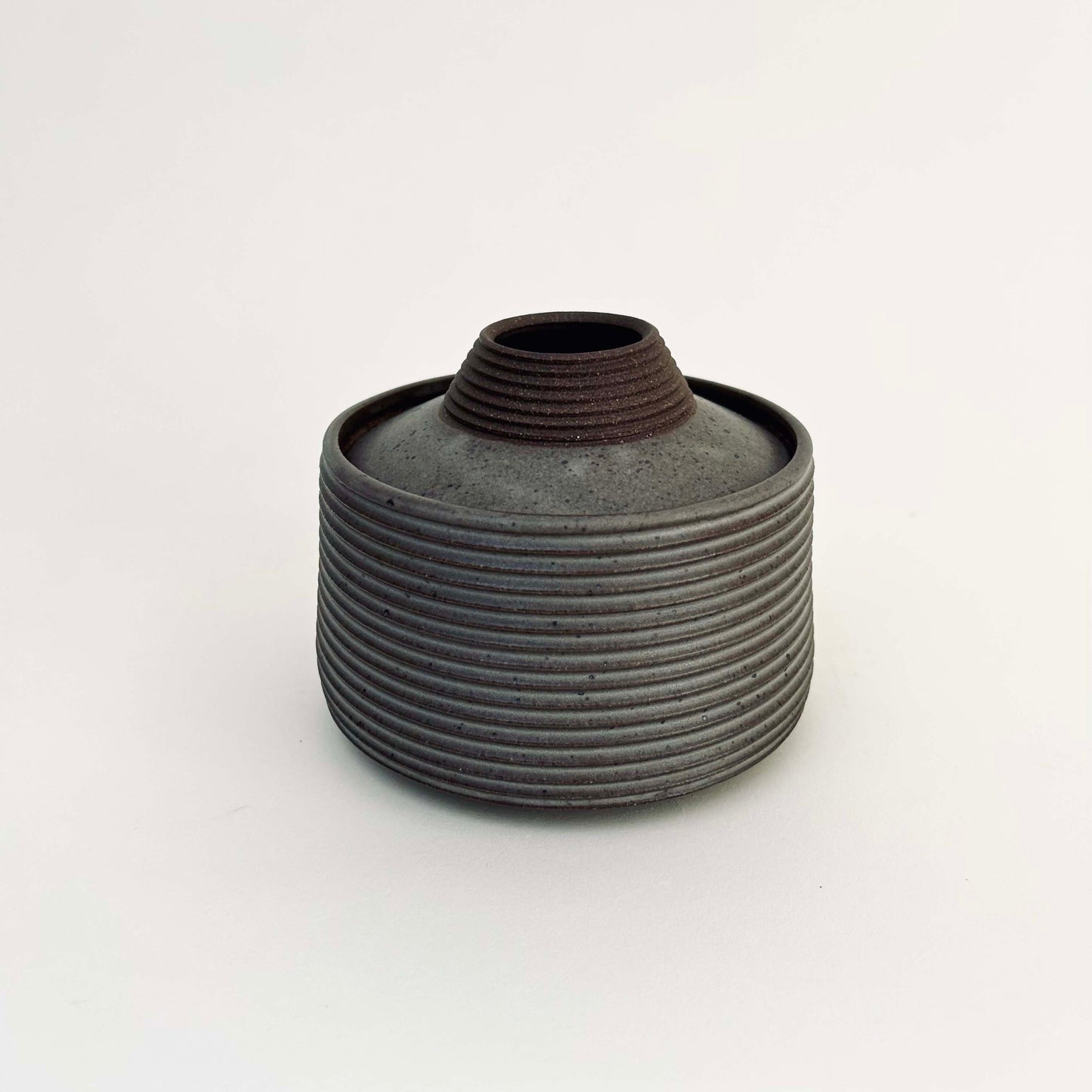 Small Tapered Lidded Vessel in Greige